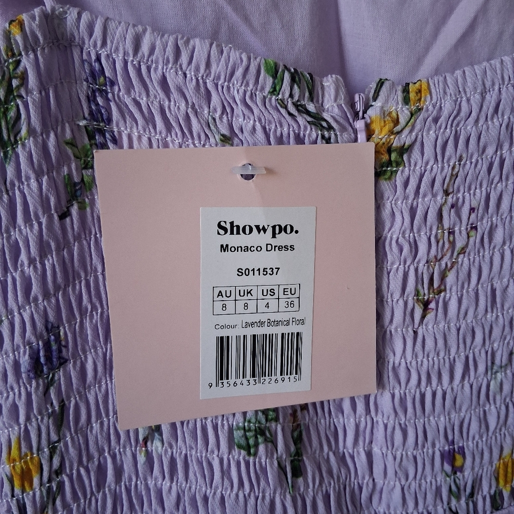 Showpo Purple Floral Dress With Strap Ties - Picture 7 of 10